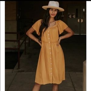 Golden Sun Button Dress